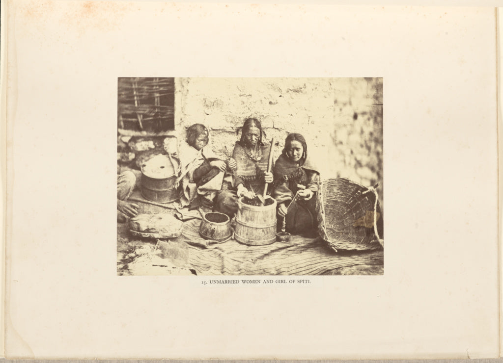 Philip Henry Egerton:Unmarried Women and Girl of Spiti, Poster Print Wall Art