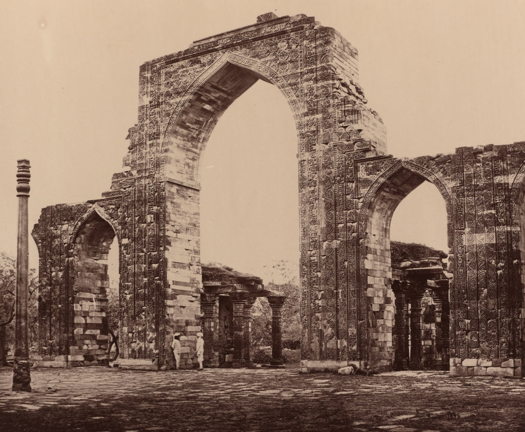 Samuel Bourne:The Great Arch and Iron Pillar, Poster Print Wall Art