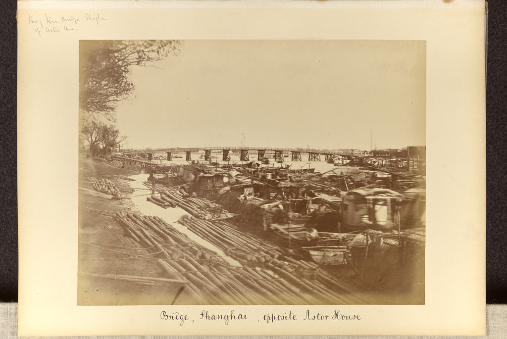 Unknown maker:Bridge, Shanghai, opposite Astor House, Poster Print Wall Art