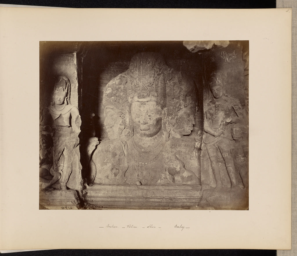 Samuel Bournepossibly:Bombay; Cave at Elephanta, Poster Print Wall Art