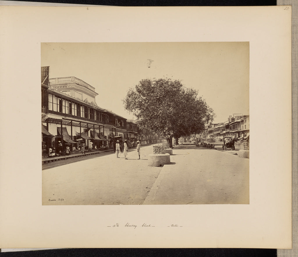 Samuel Bourne:The Chandni-Chouk, Principal Street in Delhi, Poster Print Wall Art
