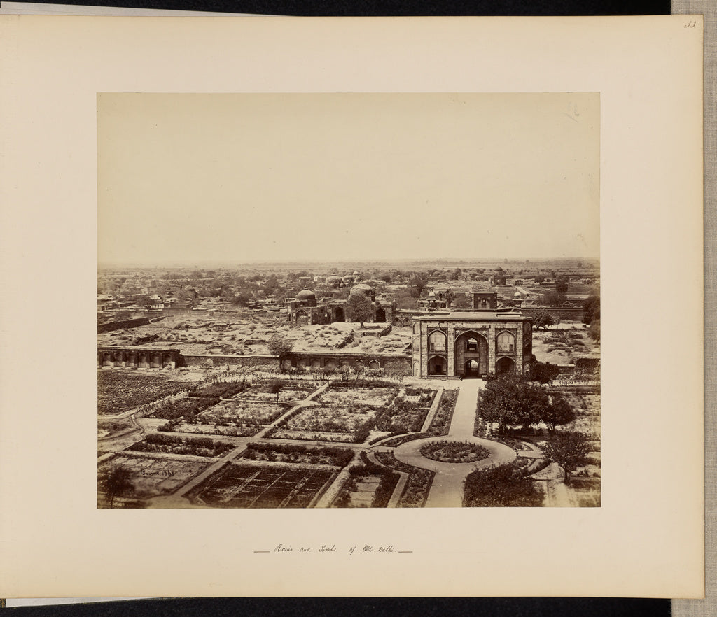 Samuel Bourne:View from the top of Humaioon's Tomb, Showing , Poster Print Wall Art