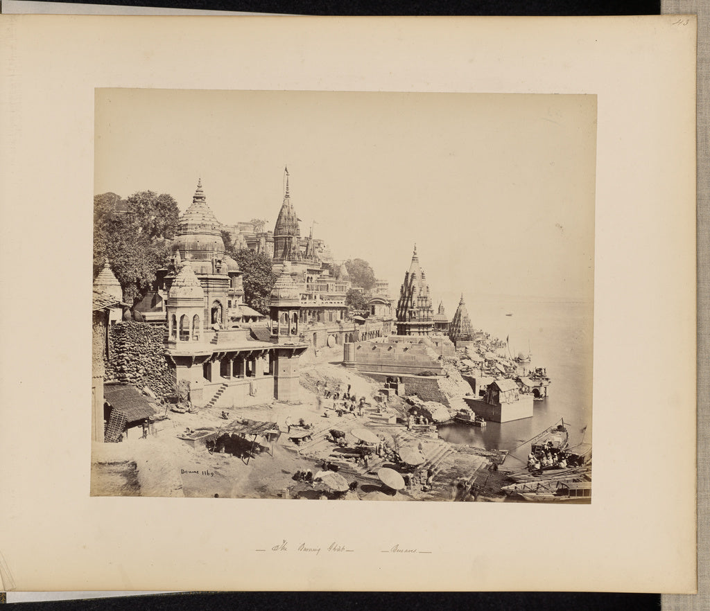 Samuel Bourne:Benares; The Burning Ghat, Poster Print Wall Art