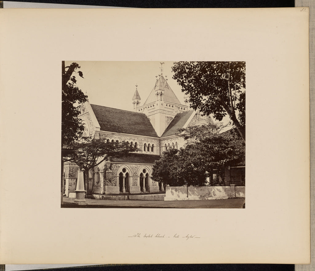 Unknown:The English Church. Galle. Ceylon, Poster Print Wall Art