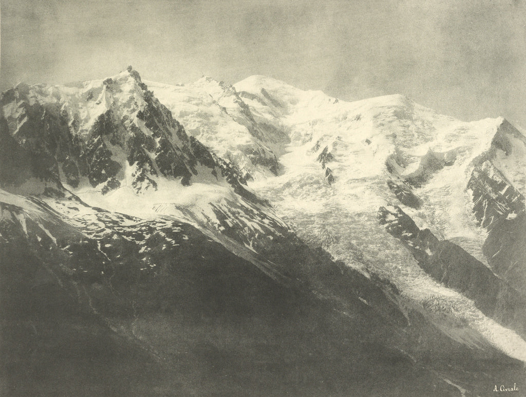 Aimé Civiale:La Chaîne du Mont Blanc de L'Aiguille du Midi, Poster Print Wall Art
