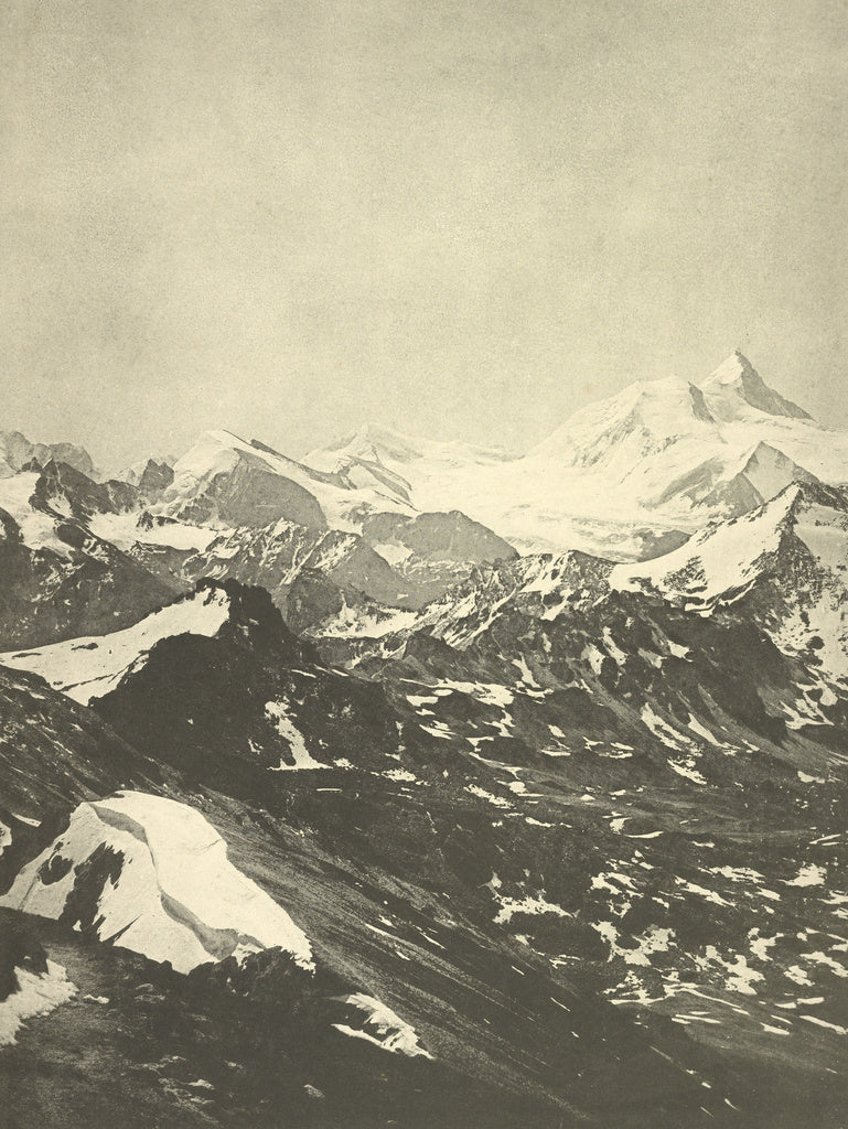Aimé Civiale:Weisshorn 4512 m. Pris de la Bella Tola, Poster Print Wall Art
