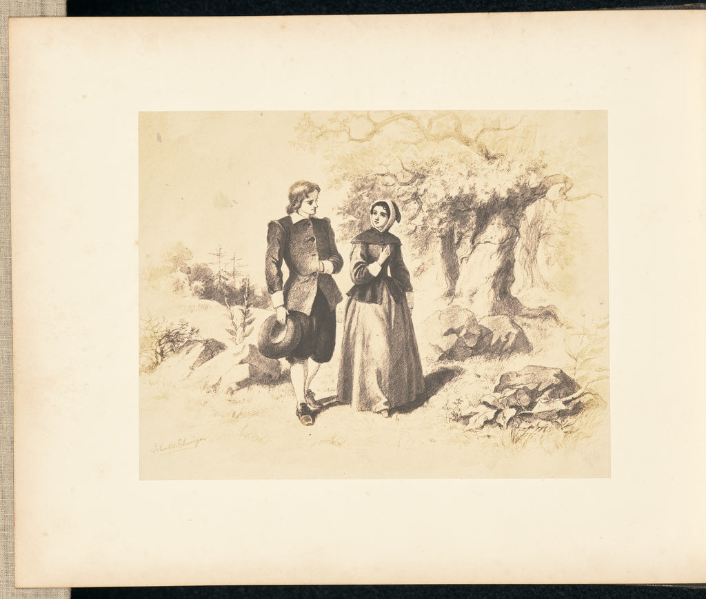 Mathew B. Brady:Priscilla and John Alden, Poster Print Wall Art