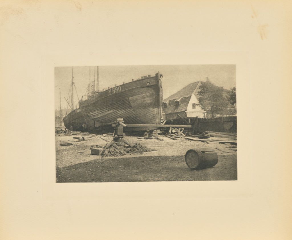 Peter Henry Emerson:Getting Ready for Fishing, Poster Print Wall Art