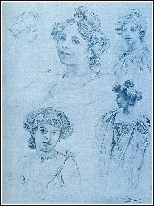 22 from the 'Documents Decoratifs" series, 1901 vintage artwork by Alphonse Mucha, 16x12" (A3 size) poster print