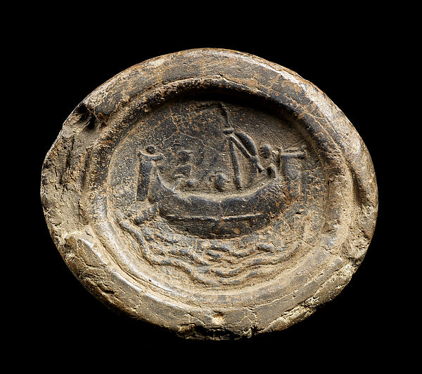 Impression from a Seal Depicting a Ship at Sea 4th–5th cent,16x12"(A3)Poster
