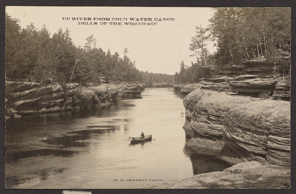 Henry Hamilton Bennett:Up River from Cold Water Canon Dells , Poster Print Wall Art