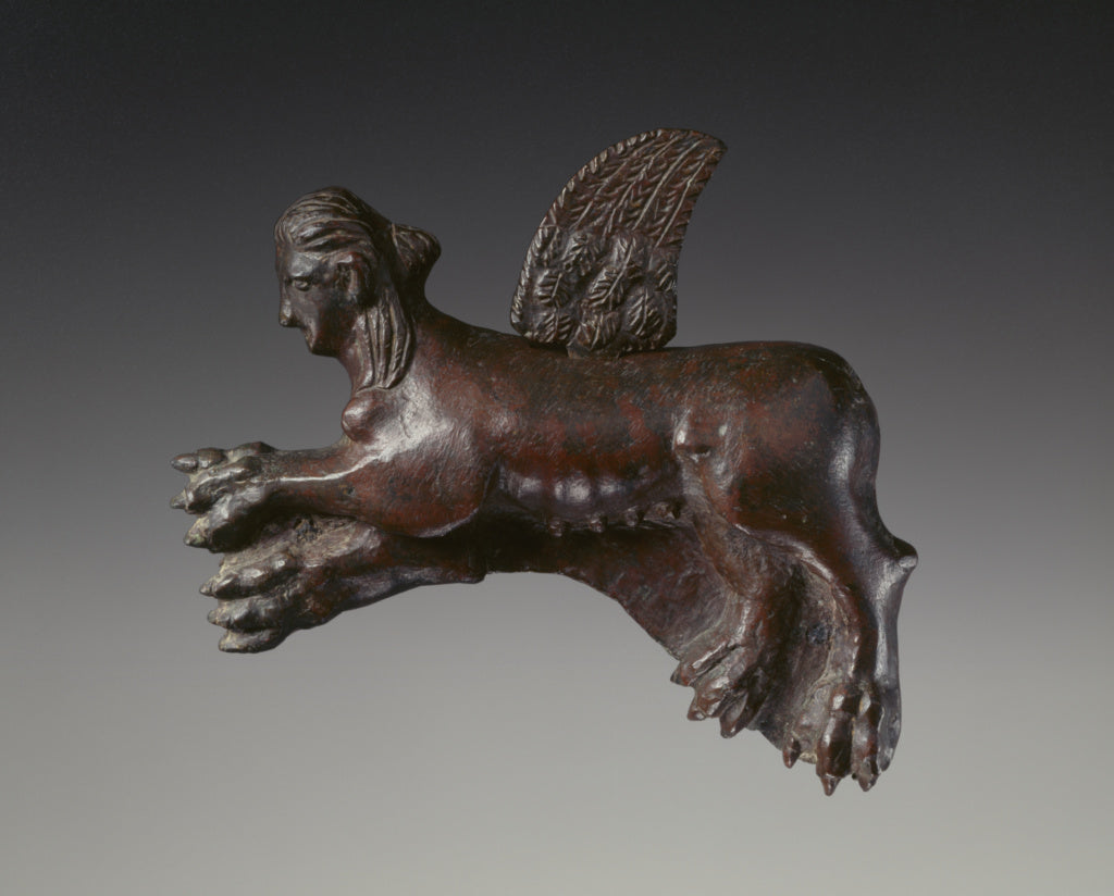 Unknown:Appliqué in the form of a Sphinx with a removable w, Poster Print Wall Art