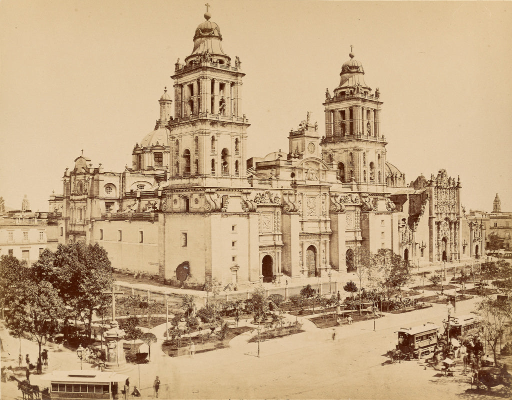 Abel Briquet:Vistas Mexicanas. Mexico. The Cathedral., Poster Print Wall Art