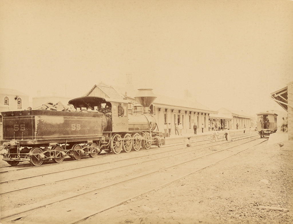 Abel Briquet:Mexico. The Apizaco Station, Mexican Railroad, Poster Print Wall Art
