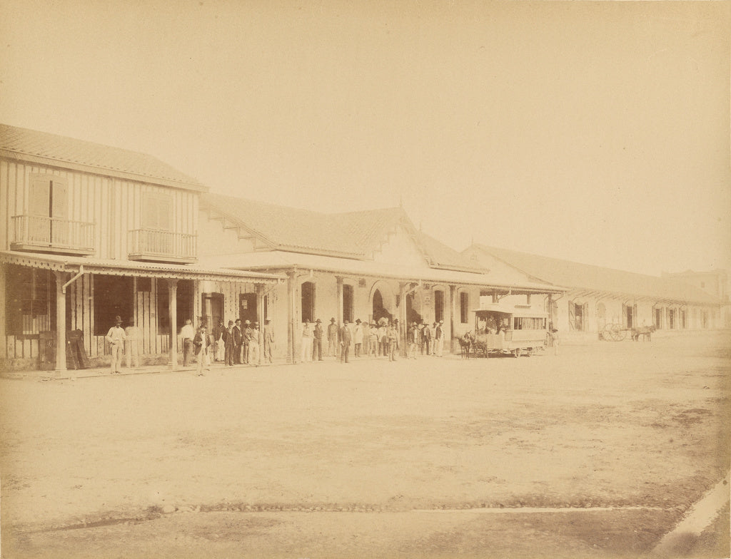 Abel Briquet:Mexico. Station of Vera-Cruz, Mexican Railroad., Poster Print Wall Art