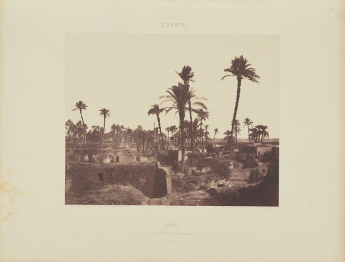 Félix Teynard:Abâzîz. Intérieur d'un Village Arabe,16x12