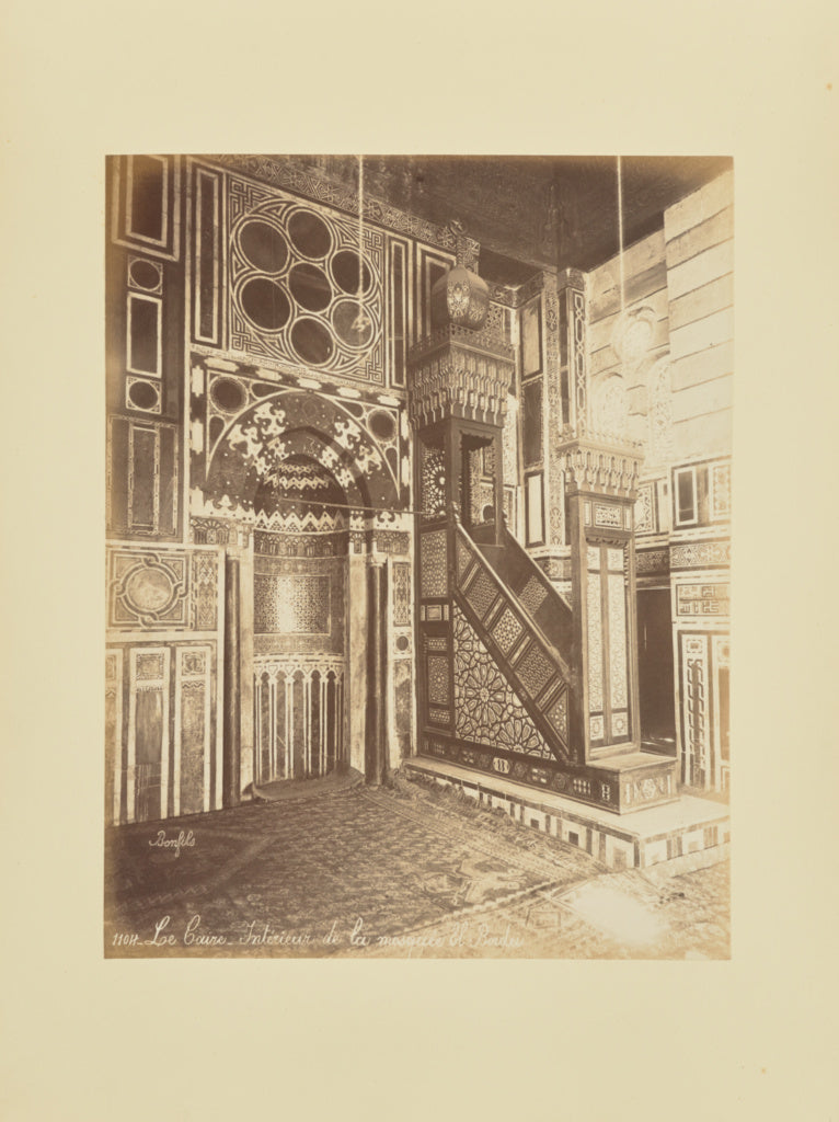 Félix Bonfils:Le Caire - Intérieur de la mosquée El-Borde, Poster Print Wall Art
