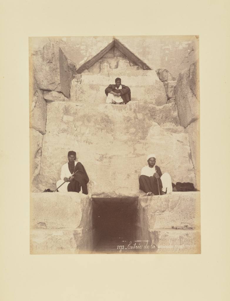 Félix Bonfils:Entrée de la grande pyramide, Poster Print Wall Art