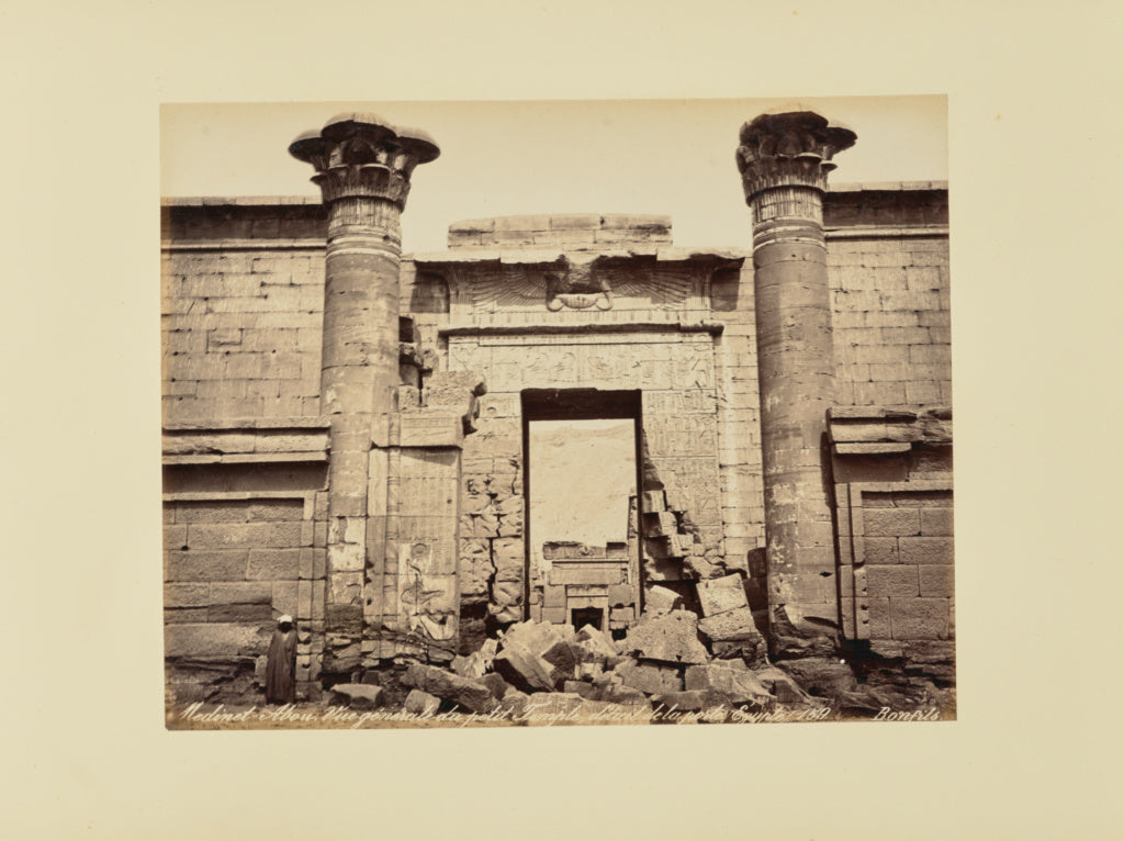 Félix Bonfils:Medinet-Abou. Vue générale du petit Temple,, Poster Print Wall Art