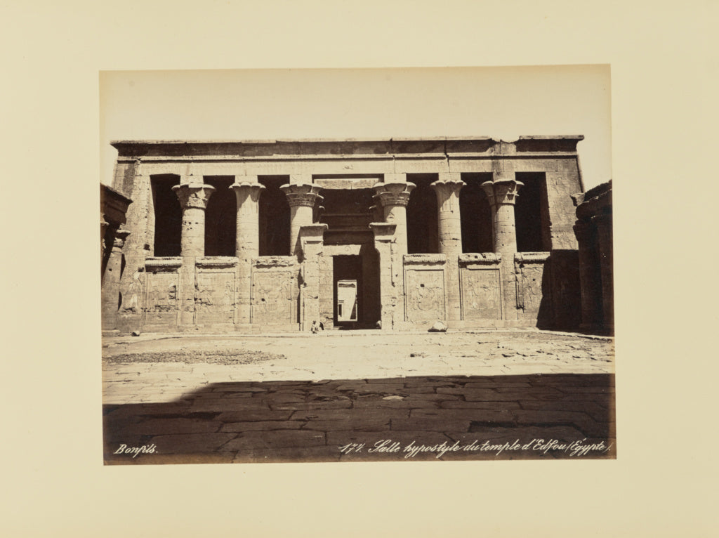 Félix Bonfils:Salle hypostyle du temple d'Edfou (egypte), Poster Print Wall Art