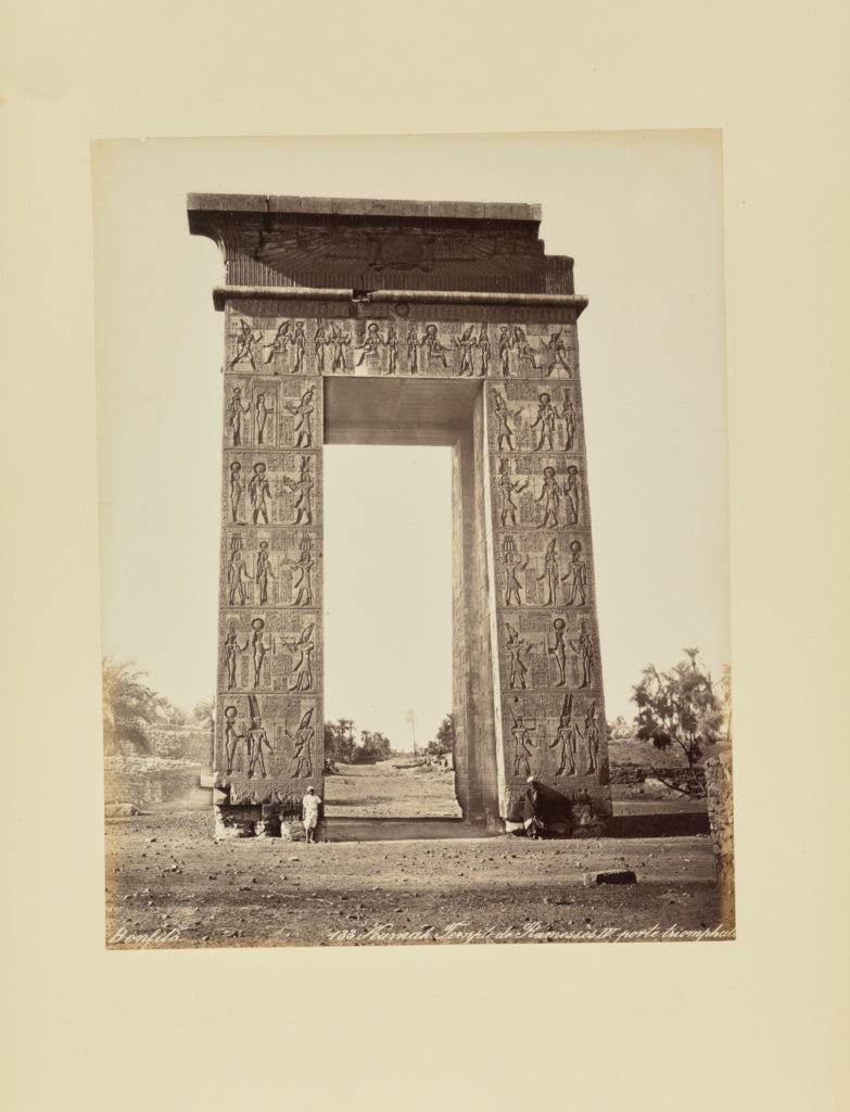 Félix Bonfils:Karnak. Temple de Ramessès IV. Porte triomph, Poster Print Wall Art