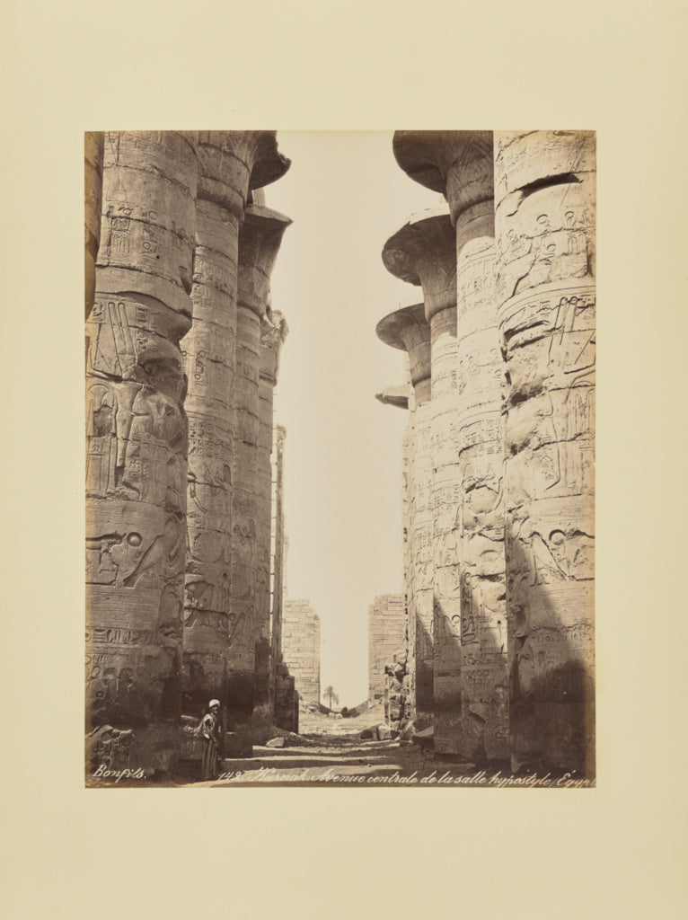 Félix Bonfils:Karnak. Avenue centrale de la salle hypostyle, Poster Print Wall Art