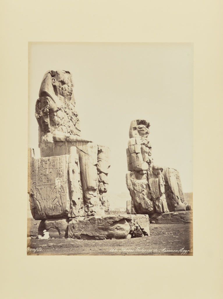 Félix Bonfils:Thébes. Colosses de Memnon (Egypt), Poster Print Wall Art