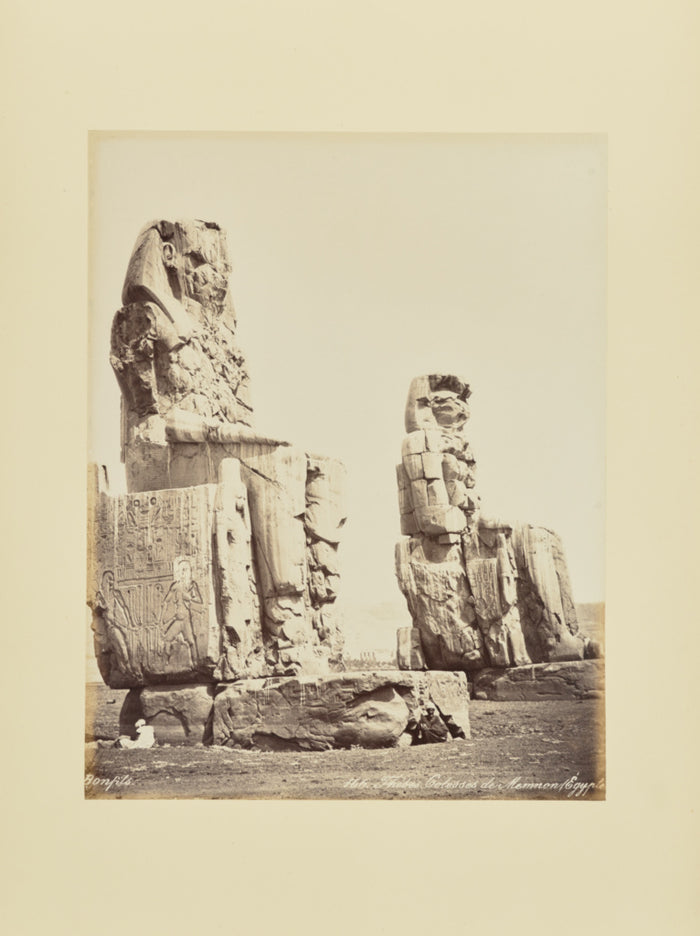 Félix Bonfils:Thébes. Colosses de Memnon (Egypt),16x12