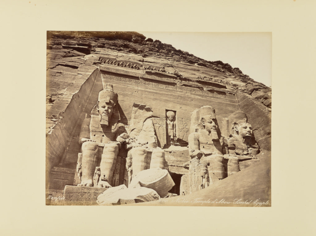 Félix Bonfils:Nubie. Temple d'Abou-Simbel, egypte, Poster Print Wall Art