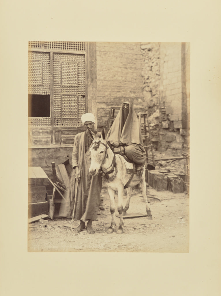 Félix Bonfils:Femme egyptienne à baudet, Poster Print Wall Art