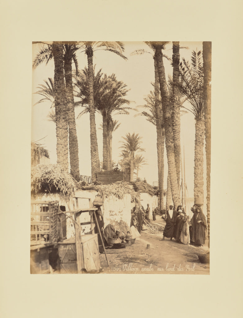 Félix Bonfils:Village arabe au bord du Nil, Poster Print Wall Art