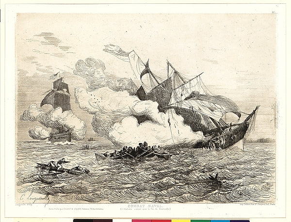 Combat Naval  August 1864-Charles Longueville, Poster Print