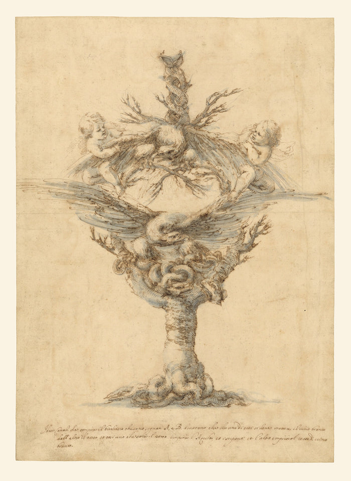 Stefano della Bella:Design for an Ewer,16x12