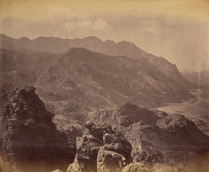 John Burke:View from Landi Kotal Pass, looking over Landi Kh,16x12