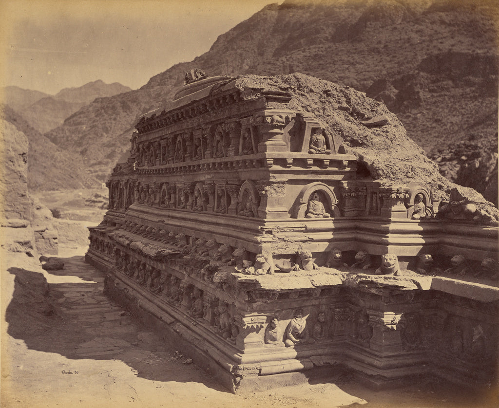 John Burke:[Carved stone ruins], Poster Print Wall Art