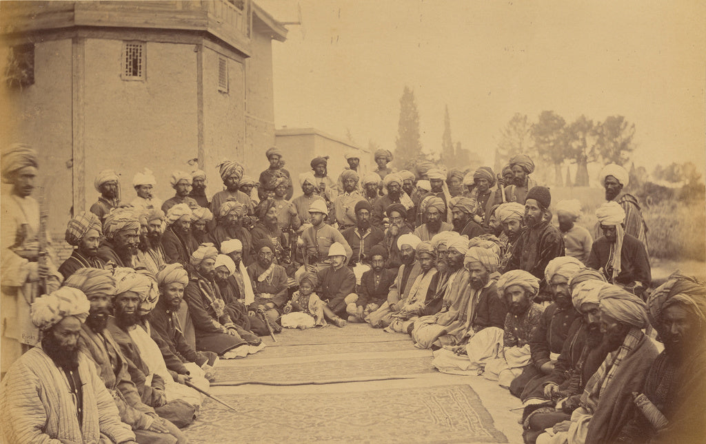 John Burke:Major Cavagnari, C.S.I., and Sirdars, Jellalabad,, Poster Print Wall Art
