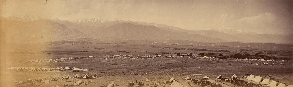 John Burke:Panorama Safed Sang Camp from 51st Camp, Safed Ko, Poster Print Wall Art