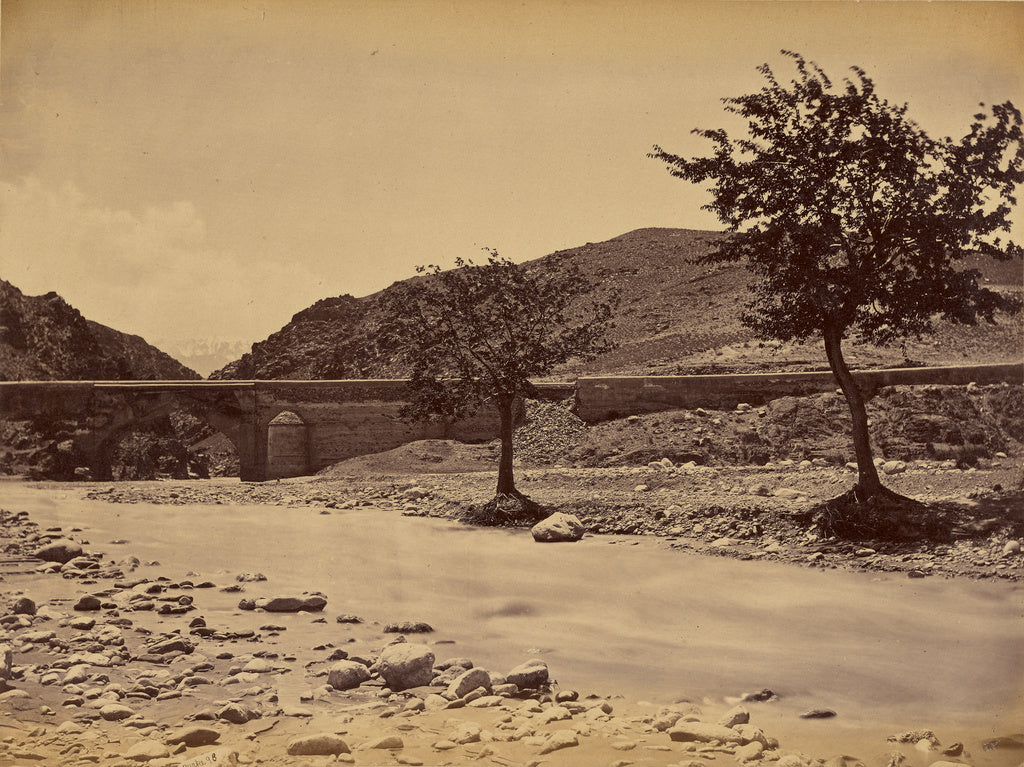 John Burke:Surakh-aub, the Bridge from across the stream, Poster Print Wall Art
