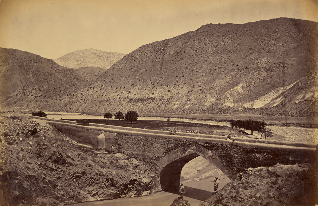 John Burke:Surakh-aub, the Bridge from the Gorge looking dow, Poster Print Wall Art