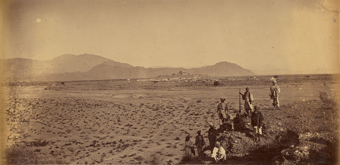John Burke:[Men on hill overlooking desert],16x12