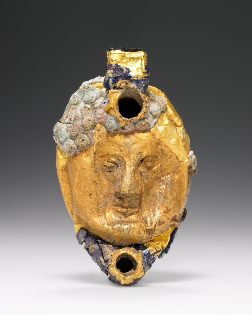 Unknown:Lamp with Mask overlaid with gold foil, Poster Print Wall Art