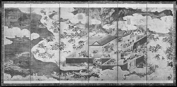 The Battle at Ichinotani Scenes from The Tale of the Heike 17,Classic Ming China Image,  Poster Print Wall Art