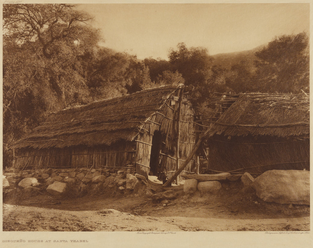 Edward S. Curtis:Diegueño House at Santa Ysabel, Poster Print Wall Art