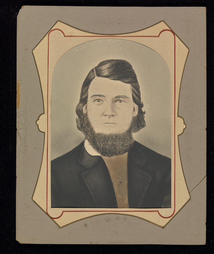 Unknown maker, American:[Portrait of a young man with a bear,16x12"(A3)Poster