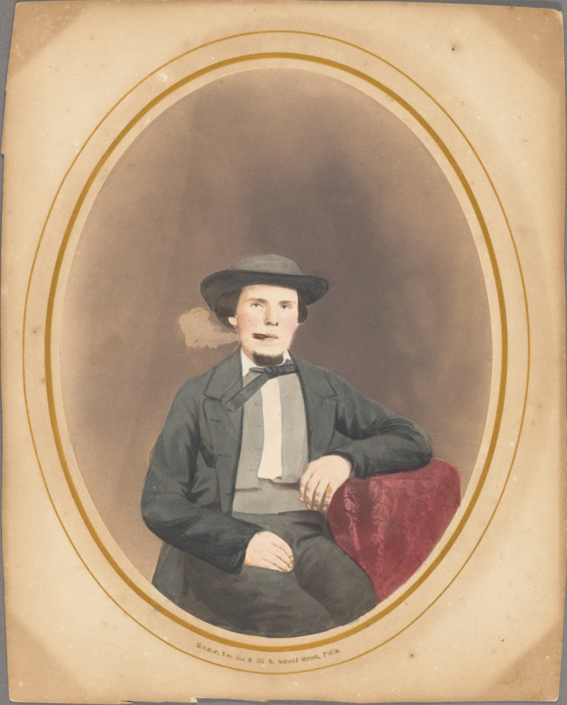 Benjamin Reimer:[Portrait of a man smoking], Poster Print Wall Art