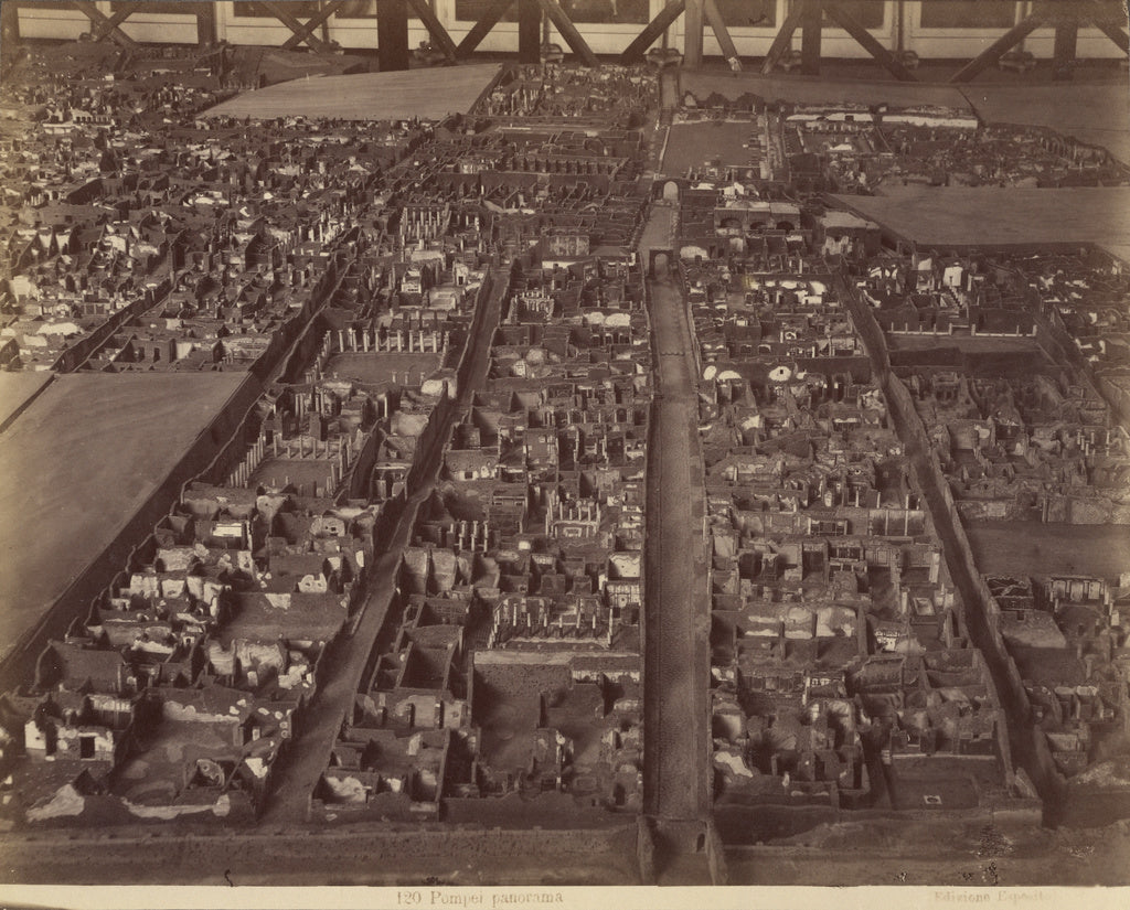 Edizioni Esposito:[Model of the excavated ruins at Pompeii], Poster Print Wall Art