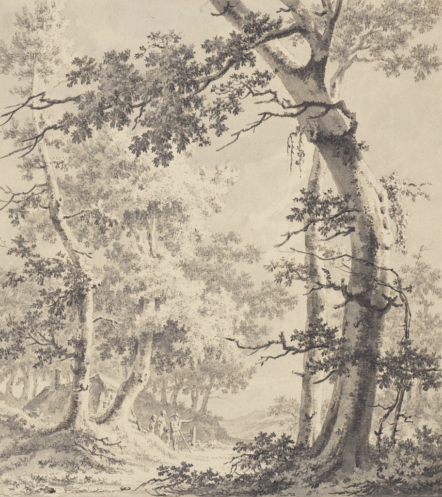 Paulus van Liender:Wooded Landscape, Poster Print Wall Art