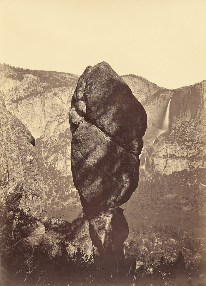 Carleton Watkins:Agassiz Rock and the Yosemite Falls, from U,16x12