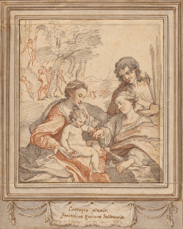Federico Zuccaro:The Mystic Marriage of Saint Catherine (aft,16x12