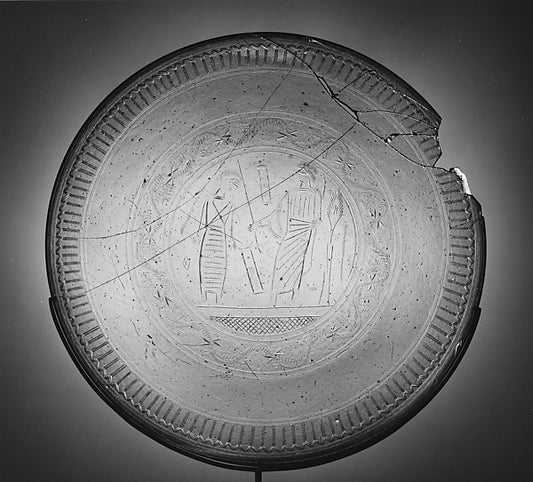 :Glass Dish with an Engraving of the Raising of Lazarus 4th–-16x12"(A3) Poster